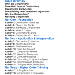 Conjunctions Worksheet Activity Booklet