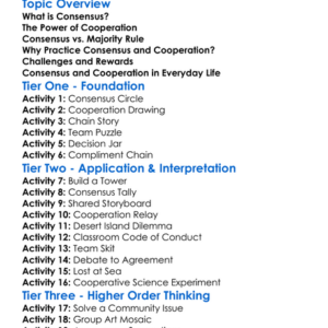 Consensus And Cooperation Worksheet Activity Booklet