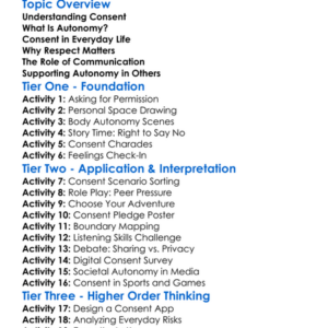 Consent And Autonomy Worksheet Activity Booklet