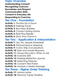 Consent And Coercion Worksheet Activity Booklet