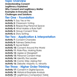 Consent And Legitimacy Worksheet Activity Booklet