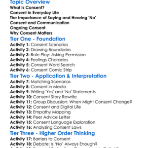 Consent In Relationships Worksheet Activity Booklet