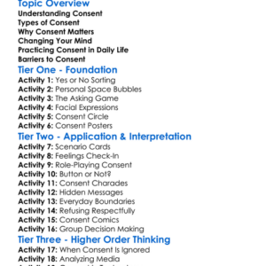 Consent Worksheet Activity Booklet