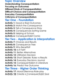 Consequentialism Worksheet Activity Booklet