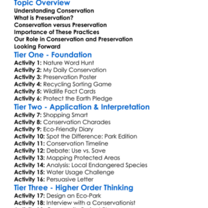 Conservation And Preservation Worksheet Activity Booklet
