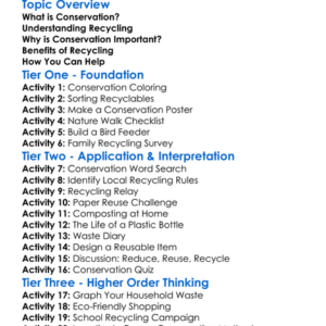Conservation And Recycling Worksheet Activity Booklet
