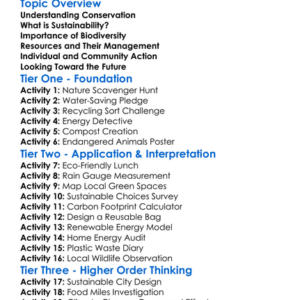 Conservation And Sustainability Worksheet Activity Booklet