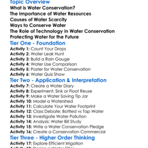 Conservation Of Water Resources Worksheet Activity Booklet