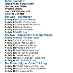 Conservation Of Wildlife Worksheet Activity Booklet
