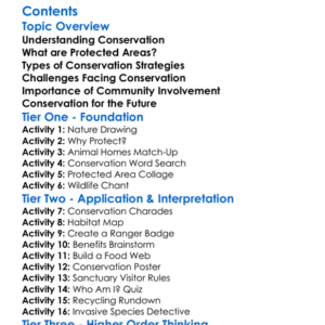 Conservation Strategies And Protected Areas Worksheet Activity Booklet