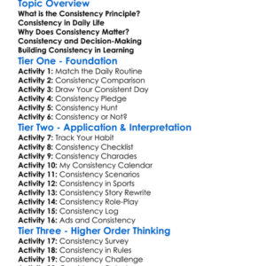 Consistency Principle Worksheet Activity Booklet