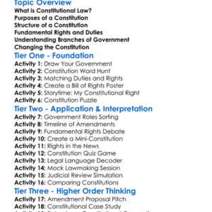 Constitutional Law Worksheet Activity Booklet