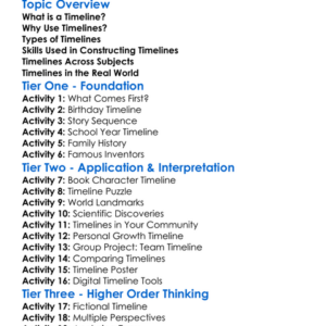 Constructing Timelines Worksheet Activity Booklet