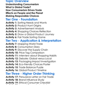 Consumerism And Global Trade Worksheet Activity Booklet