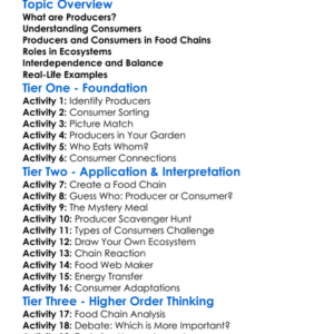 Consumers And Producers Worksheet Activity Booklet