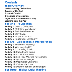 Contact And Conflict Between Civilizations Worksheet Activity Booklet