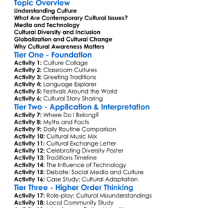 Contemporary Cultural Issues Worksheet Activity Booklet