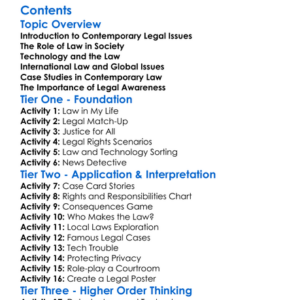 Contemporary Legal Issues And Case Studies Worksheet Activity Booklet