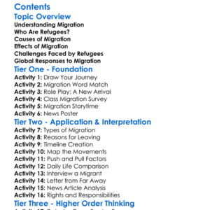 Contemporary Migration And Refugees Worksheet Activity Booklet