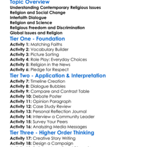 Contemporary Religious Issues Worksheet Activity Booklet