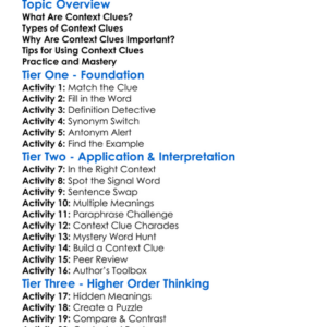Context Clues Worksheet Activity Booklet