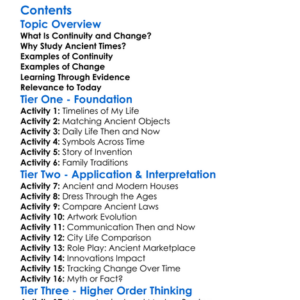 Continuity And Change In Ancient Times Worksheet Activity Booklet