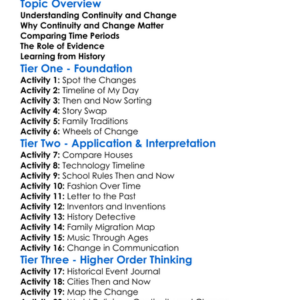 Continuity And Change In History Worksheet Activity Booklet