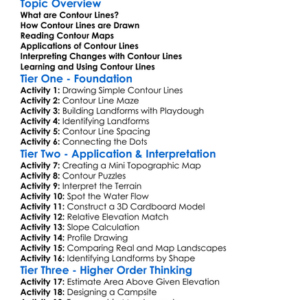 Contour Lines Worksheet Activity Booklet