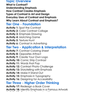 Contrast And Emphasis Worksheet Activity Booklet