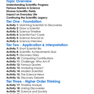 Contributions Of Key Scientists Worksheet Activity Booklet
