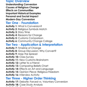 Conversion And Religious Change Worksheet Activity Booklet