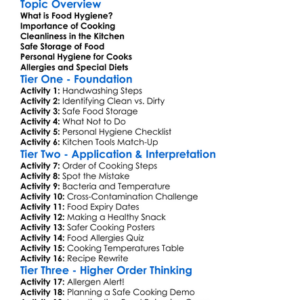 Cooking And Food Hygiene Worksheet Activity Booklet