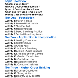 Cool-Down Techniques Worksheet Activity Booklet