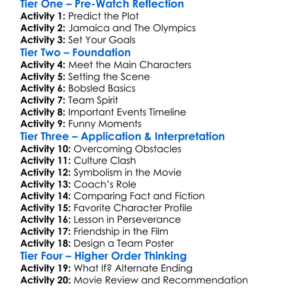 Cool Runnings Worksheet Activity Booklet