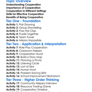 Cooperative Worksheet Activity Booklet