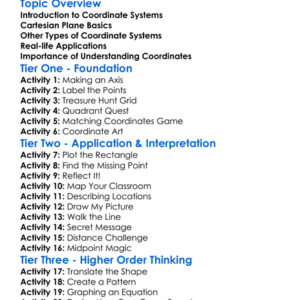 Coordinate Systems Worksheet Activity Booklet
