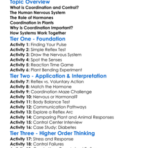 Coordination And Control Worksheet Activity Booklet