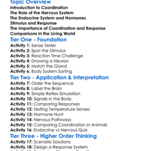 Coordination And Response Worksheet Activity Booklet