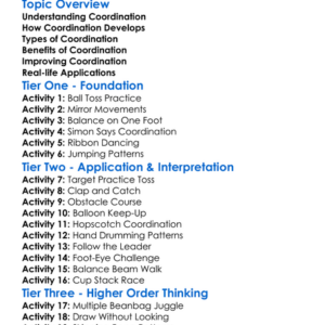 Coordination Development Worksheet Activity Booklet
