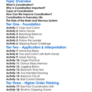 Coordination Worksheet Activity Booklet