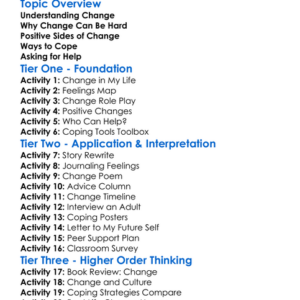 Coping With Change Worksheet Activity Booklet