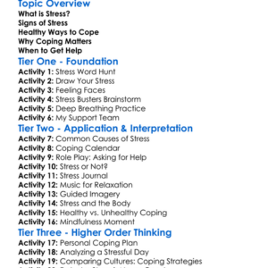 Coping With Stress Worksheet Activity Booklet