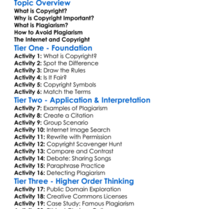 Copyright And Plagiarism Worksheet Activity Booklet