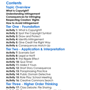 Copyright Infringement Consequences Worksheet Activity Booklet