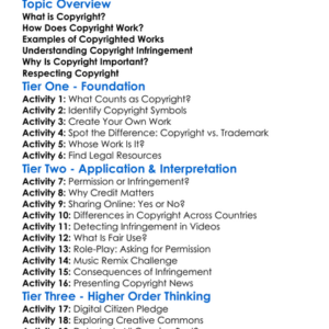 Copyright Infringement Worksheet Activity Booklet
