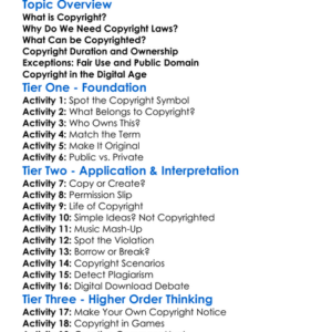 Copyright Laws Worksheet Activity Booklet