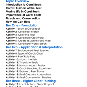 Coral Reefs And Marine Life Worksheet Activity Booklet