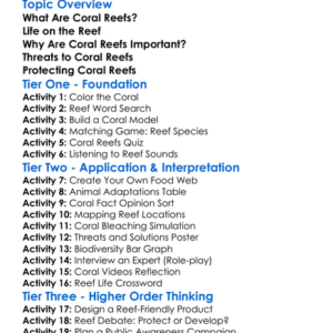 Coral Reefs And Their Biodiversity Worksheet Activity Booklet