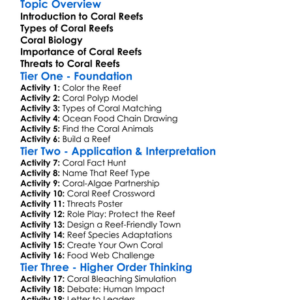 Coral Reefs And Their Biology Worksheet Activity Booklet