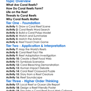Coral Reefs And Their Ecology Worksheet Activity Booklet